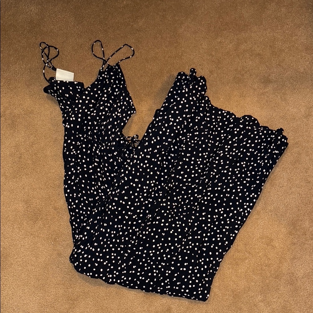 Maeve Black and White Wide-Leg Jumpsuit